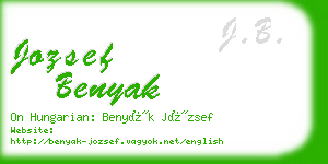 jozsef benyak business card